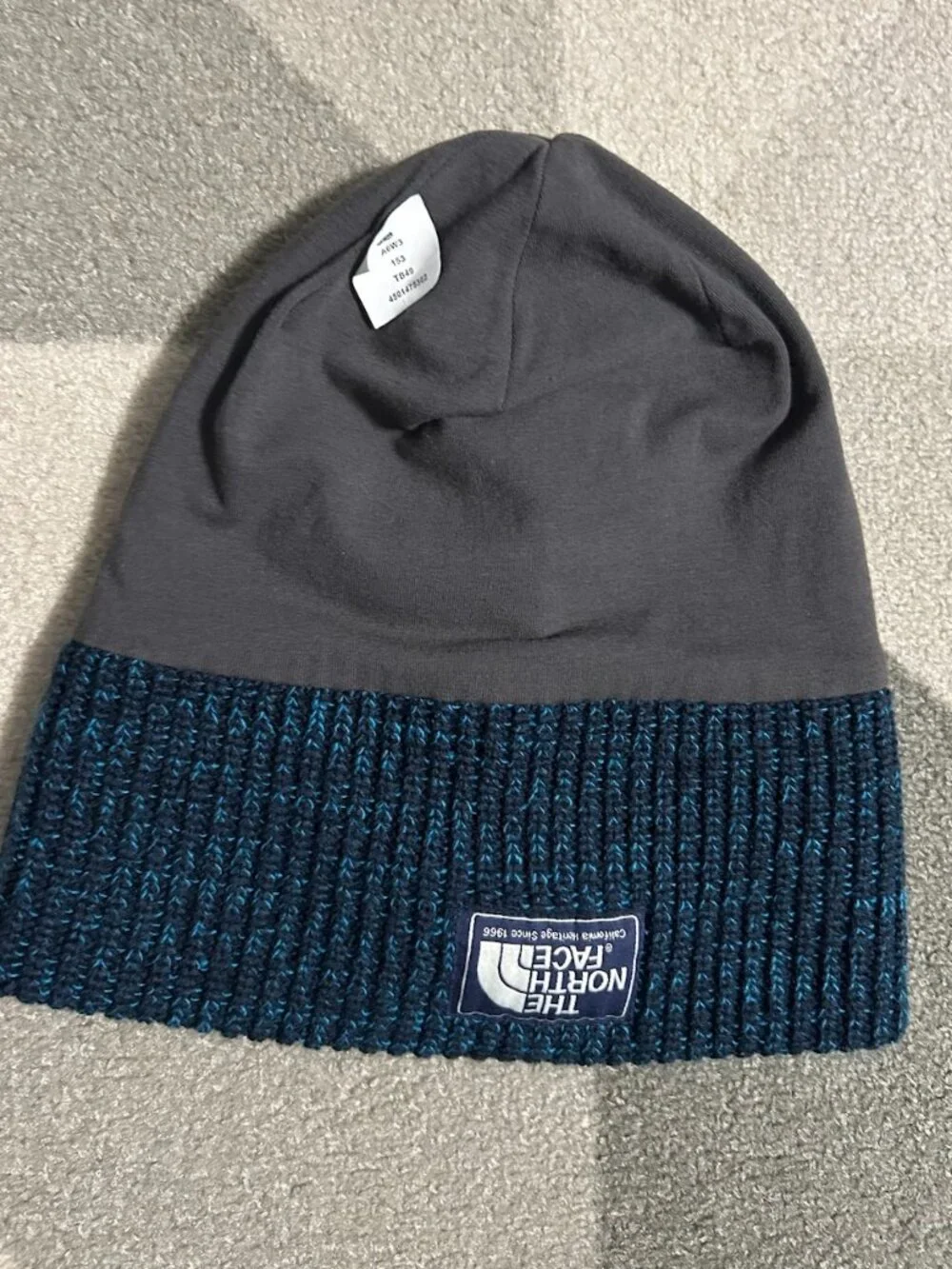 The North Face Unisex Salty Dog Navy/Teal‎ Jersey-Lined Beanie Hat